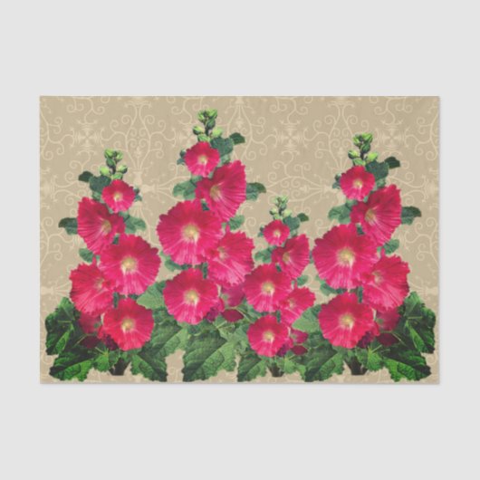 Papier Mousseline Papier papier papier Hollyhocks (Recto)
