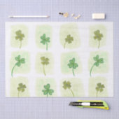 Papier Mousseline Papier papier papier Motif Shamrock d'aquarelle Pa (Artisanat)