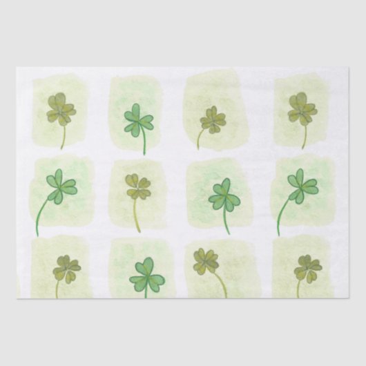 Papier Mousseline Papier papier papier Motif Shamrock d'aquarelle Pa (Recto)