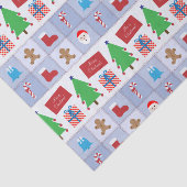 Papier Mousseline Papier papier papier papier Motif de Noël bleu (Détail)