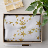 Papier Mousseline Papier papier tissu simple Gold et White Star (Cadeau)