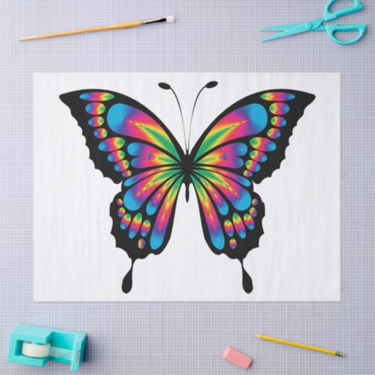 Papier Mousseline papier papillon arc-en-ciel (Artisanat)