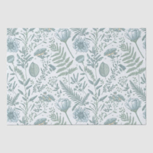 Papier Mousseline Papier peint bleu Floral