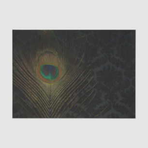 Papier Mousseline Papier peint noir victorien et peacock