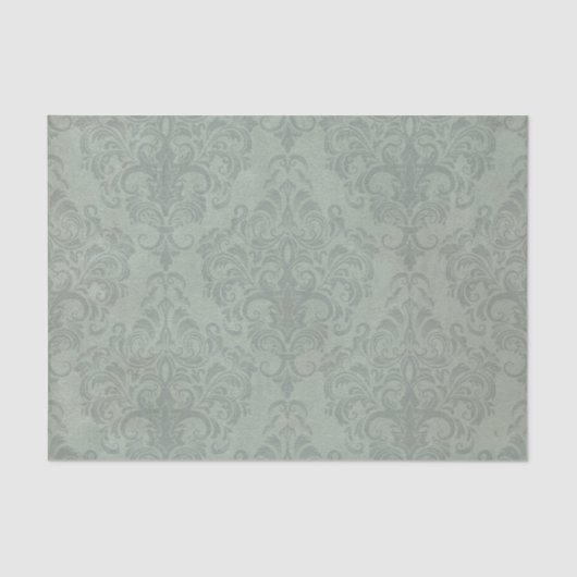 Papier Mousseline Papier peint rustique gris de cru de damassé (Recto)