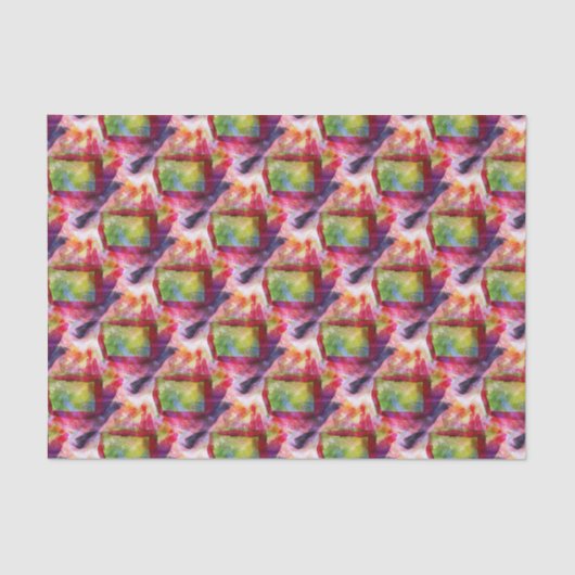 Papier Mousseline Papier peint vert et rouge abstrait (Recto)