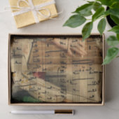 Papier Mousseline Papier peint victorien de feuille de musique (Cadeau)