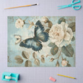 Papier Mousseline Papier rétro shabby chic papillon et papier rose (Artisanat)