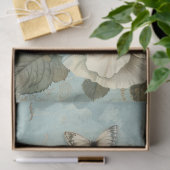 Papier Mousseline Papier rétro shabby chic papillon et papier rose (Cadeau)