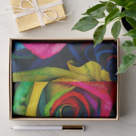 Papier Mousseline papier rose arc-en-ciel (Cadeau)