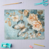 Papier Mousseline Papier rose chic Shabby et papillon (Artisanat)