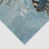 Papier Mousseline Papier Shabby chic bleu papillon & rose (Détail)