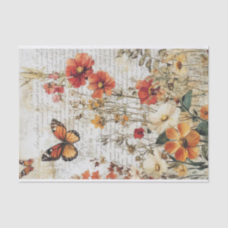 Papier Mousseline Papier soie Decoupage Automne Fleurs sauvages Var0