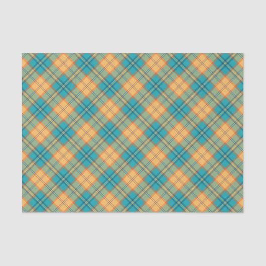 Papier Mousseline Papier Tartan Kingfisher (Recto)