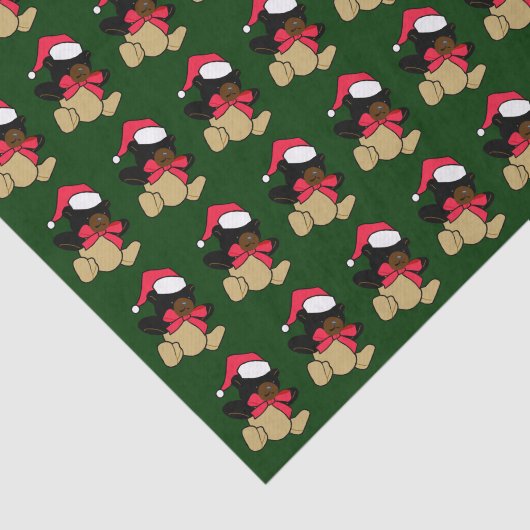 Papier Mousseline Papier Teddy Bear de Noël (Détail)