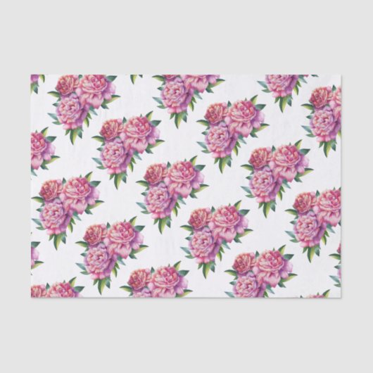 Papier Mousseline Papier Tissu(2) Set Peonies Blooming (Recto)