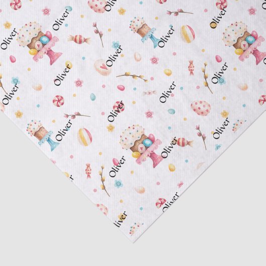 Papier Mousseline Papier Tissu 3 feuilles, Nom Motif Printemps-Pâque (Détail)