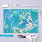 Papier Mousseline papier tissu abstrait bleu vert (Artisanat)