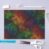 Papier Mousseline Papier Tissu Abstrait noir arc-en-ciel (Artisanat)