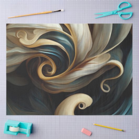 Papier Mousseline Papier Tissu Abstrait Swirl 1 (Artisanat)