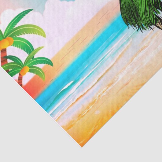 Papier Mousseline Papier Tissu Aloha (Détail)