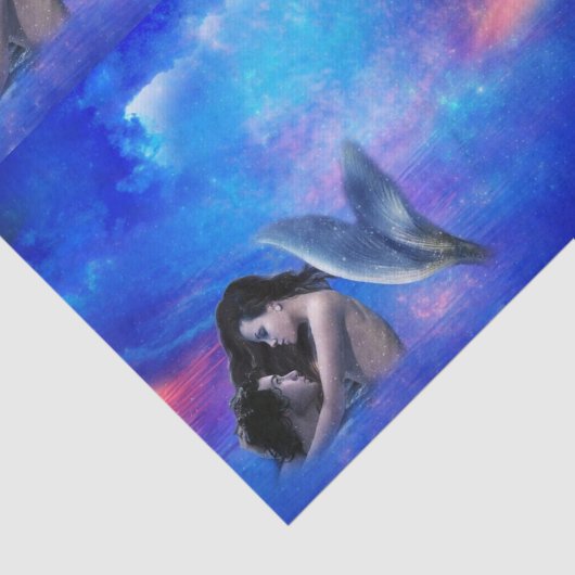 Papier Mousseline Papier Tissu Amour Sirène (Détail)