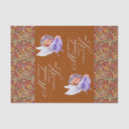 Papier Mousseline Papier Tissu Angles Paisley (Recto)