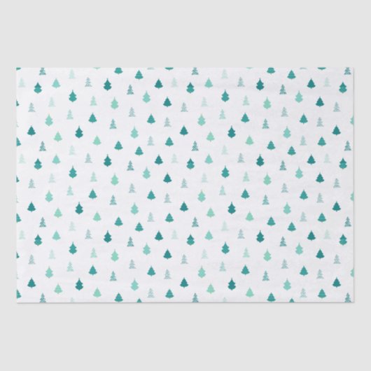 Papier Mousseline Papier Tissu Aqua Christmas Tree (Recto)