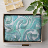 Papier Mousseline Papier Tissu Aqua Swirl (Cadeau)