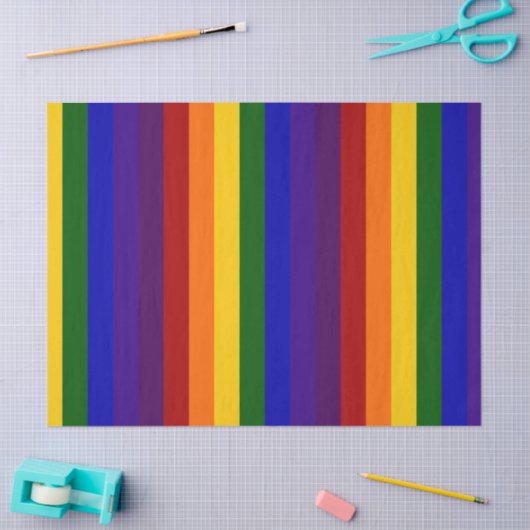 Papier Mousseline Papier Tissu Arc-En-Ciel (Artisanat)