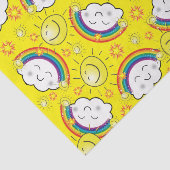 Papier Mousseline Papier Tissu Arc-en-ciel Soleil Nuages Jaune (Détail)
