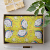 Papier Mousseline Papier Tissu Arc-en-ciel Soleil Nuages Jaune (Cadeau)