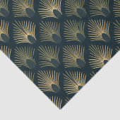 Papier Mousseline Papier Tissu Art Déco Marine et Gold Palm Peacock (Détail)