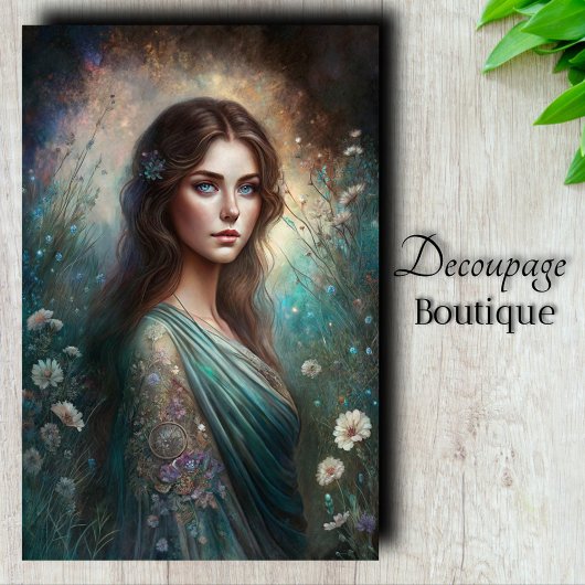 Papier Mousseline Papier Tissu Art Découpage Garden Maiden