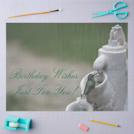 Papier Mousseline Papier Tissu Avec Colibri (Artisanat)