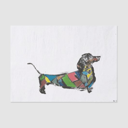 Papier Mousseline Papier Tissu avec Dachshund (Recto)