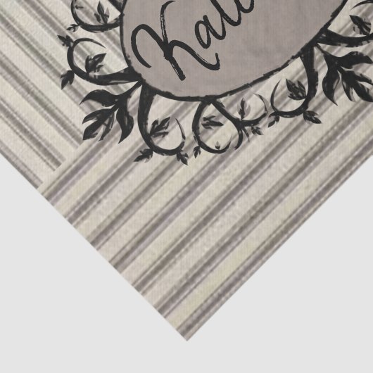 Papier Mousseline Papier Tissu Bbeige Bande Noire (Détail)