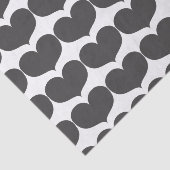Papier Mousseline Papier Tissu Big Grey Hearts (Détail)