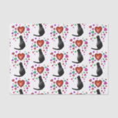 Papier Mousseline Papier Tissu Black Cat Hearts (Recto)