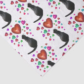Papier Mousseline Papier Tissu Black Cat Hearts (Détail)