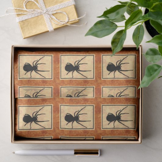 Papier Mousseline Papier Tissu Black Spider (Cadeau)