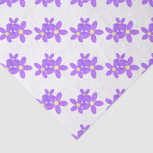 Papier Mousseline Papier Tissu Blanc Fleur Motif Violet (Détail)