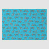Papier Mousseline Papier Tissu Bleu à motif léopard sauvage (Recto)