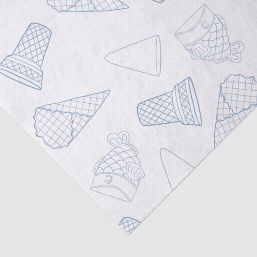 Papier Mousseline Papier Tissu Bleu Cones (Détail)