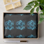 Papier Mousseline Papier Tissu bleu crâne de feu (Cadeau)