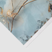Papier Mousseline Papier Tissu bleu doux et feuille d'or (Détail)