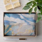 Papier Mousseline Papier Tissu bleu et or côtier (Cadeau)