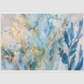 Papier Mousseline Papier Tissu bleu et or côtier (Recto)