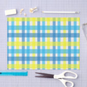 Papier Mousseline Papier Tissu bleu jaune Plat (Artisanat)