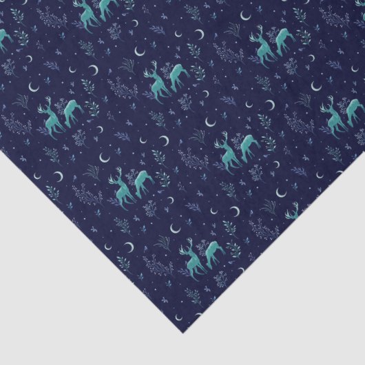 Papier Mousseline Papier Tissu Blue Deer (Détail)